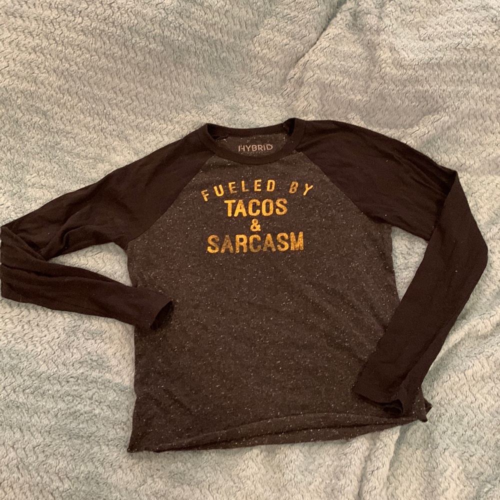 Tacos and Sarcasm Boys size L long sleeve shirt